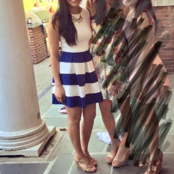 Lulu’s Theme Song Navy and White Striped Dress - Picture 2 of 5